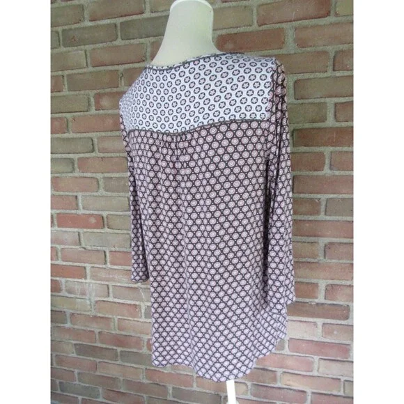 Boden Natasha Jersey Top Womens Size 8 Star Print 3/4 Sleeve Crewneck Stretch - Picture 10 of 16